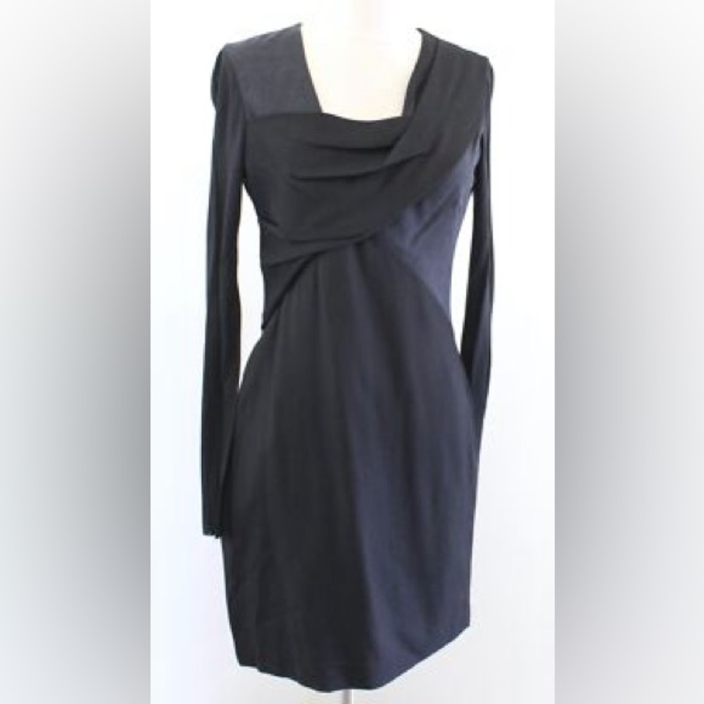 Helmut Lang Elegant Black Long Sleeve Dress